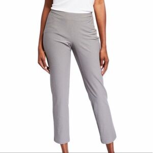 EILEEN FISHER Slim Stretch Crepe Ankle Pants Grey Size M Minimalist Career Chic